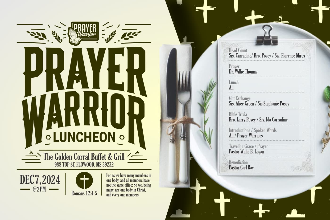 Prayer Warrior Luncheon flyer